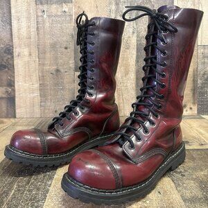 T.U.K. Steel Toe Black Cherry Work Boots Mens 11